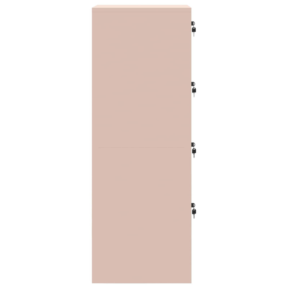 Produktbild för Arkivkåp med låda 2 pcs Rosa 44 x 50 x 139 cm Kallvalsat Stål
