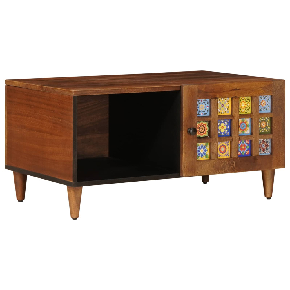 Produktbild för Kaffeebord Brun 80 x 50 x 40 cm Massivt mangoträ