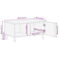 Produktbild för Kaffeebord Brun 80 x 50 x 40 cm Massivt mangoträ