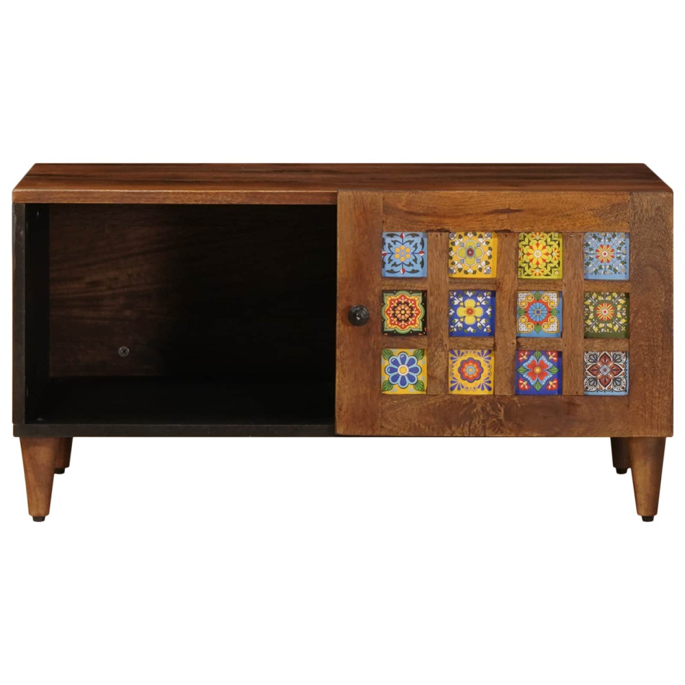 Produktbild för Kaffeebord Brun 80 x 50 x 40 cm Massivt mangoträ