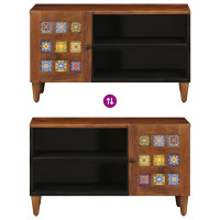 Produktbild för TV-skåp med lagring Valnöt 80 x 33 x 46 cm Massivt mangoträ