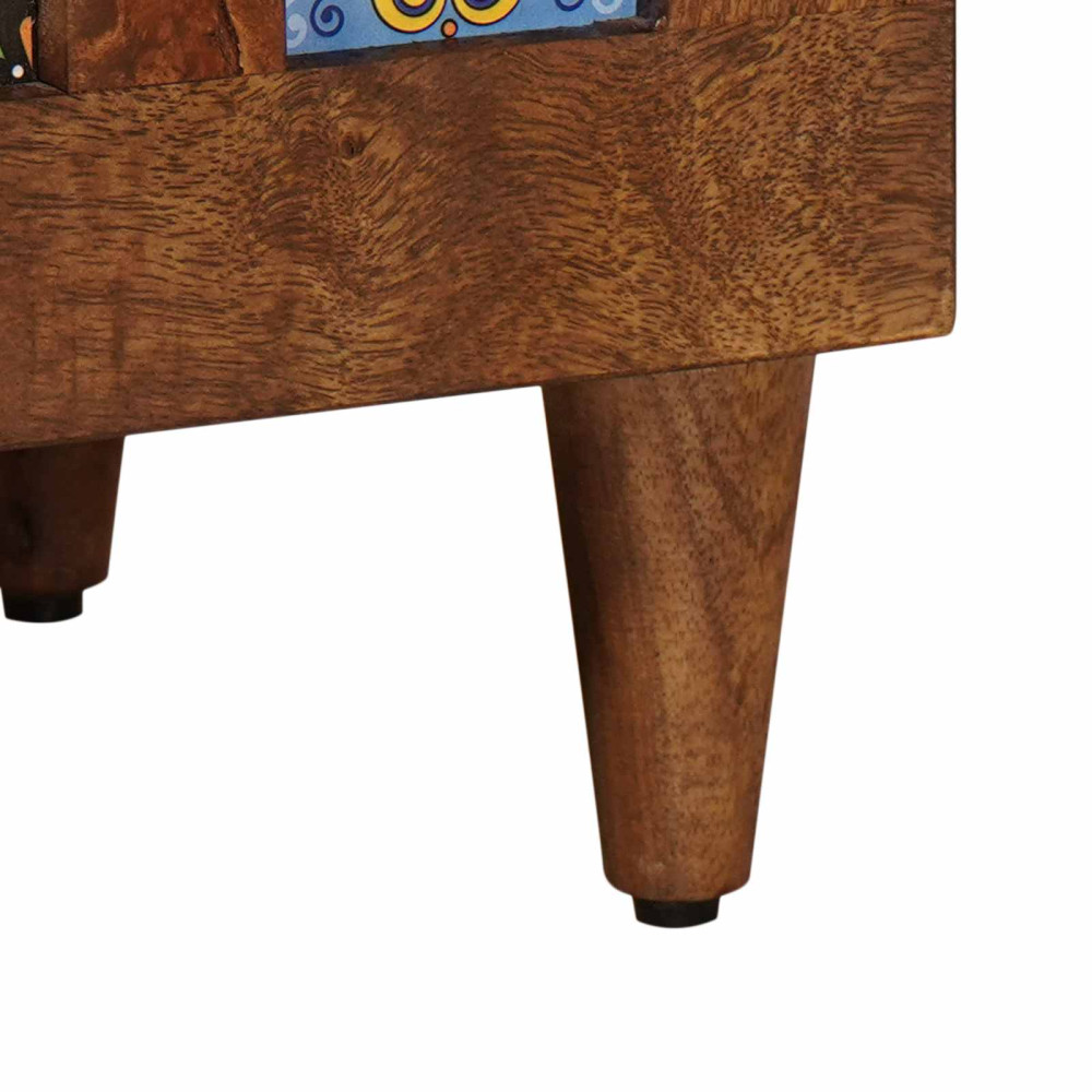 Produktbild för TV-skåp med låda Valnöt 80 x 33 x 46 cm Massivt mangoträ