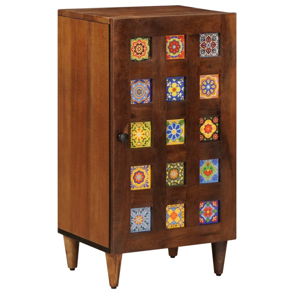 Produktbild för Sideboard med lagring Valnöt 40 x 33 x 75 cm Massivt mangoträ
