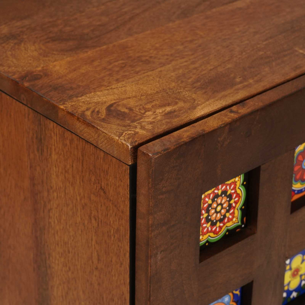 Produktbild för Sideboard med lagring Valnöt 40 x 33 x 75 cm Massivt mangoträ