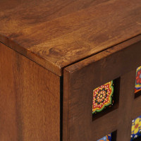Produktbild för Sideboard med lagring Valnöt 40 x 33 x 75 cm Massivt mangoträ