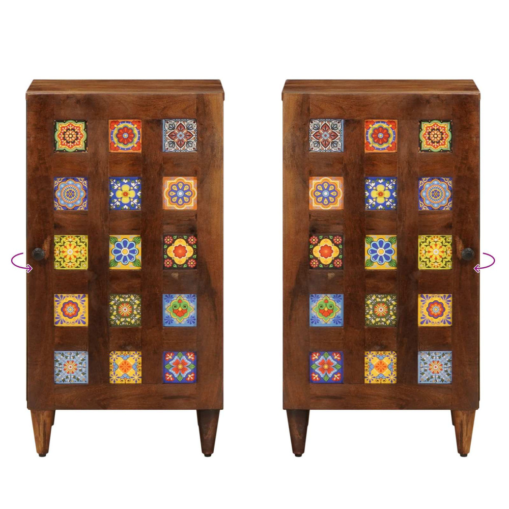 Produktbild för Sideboard med lagring Valnöt 40 x 33 x 75 cm Massivt mangoträ