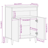 Produktbild för Sideboard med lagring Valnöt 60 x 33 x 75 cm Massivt mangoträ