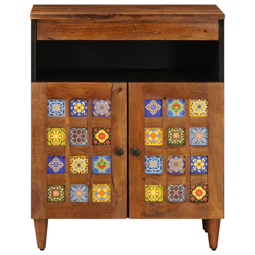 Produktbild för Sideboard med lagring Valnöt 60 x 33 x 75 cm Massivt mangoträ
