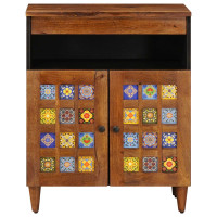 Produktbild för Sideboard med lagring Valnöt 60 x 33 x 75 cm Massivt mangoträ