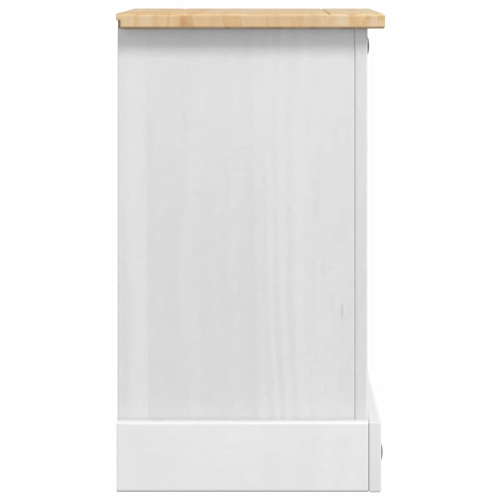 Produktbild för Sängbord med låda Corona Vit 35 x 32,5 x 58 cm Massiv furu
