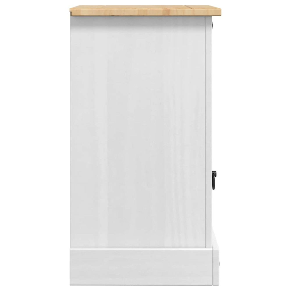 Produktbild för Sängbord med låda Corona Vit 45 x 35 x 64 cm Massiv furu