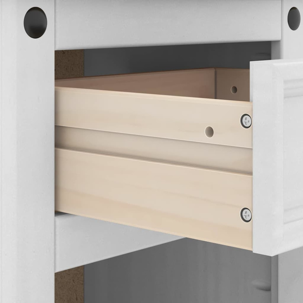 Produktbild för Sängbord med låda Corona Vit 45 x 35 x 64 cm Massiv furu