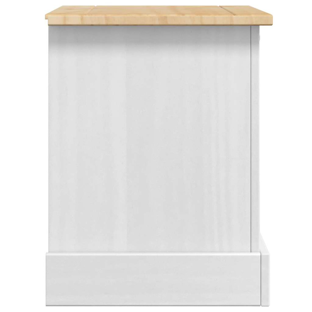 Produktbild för Sängbord med låda Corona Vit 53 x 39 x 47 cm Massiv furu