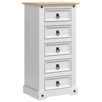 Produktbild för Sängbord med låda Corona Vit 53 x 39 x 103 cm Massiv furu