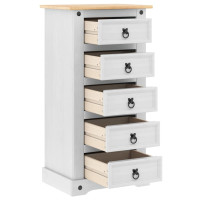 Produktbild för Sängbord med låda Corona Vit 53 x 39 x 103 cm Massiv furu