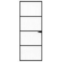 Produktbild för Hem dörr 76 x 201,5 x 3,5 cm Aluminium och Härdat Glas