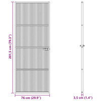 Produktbild för Hem dörr 76 x 201,5 x 3,5 cm Aluminium och Härdat Glas