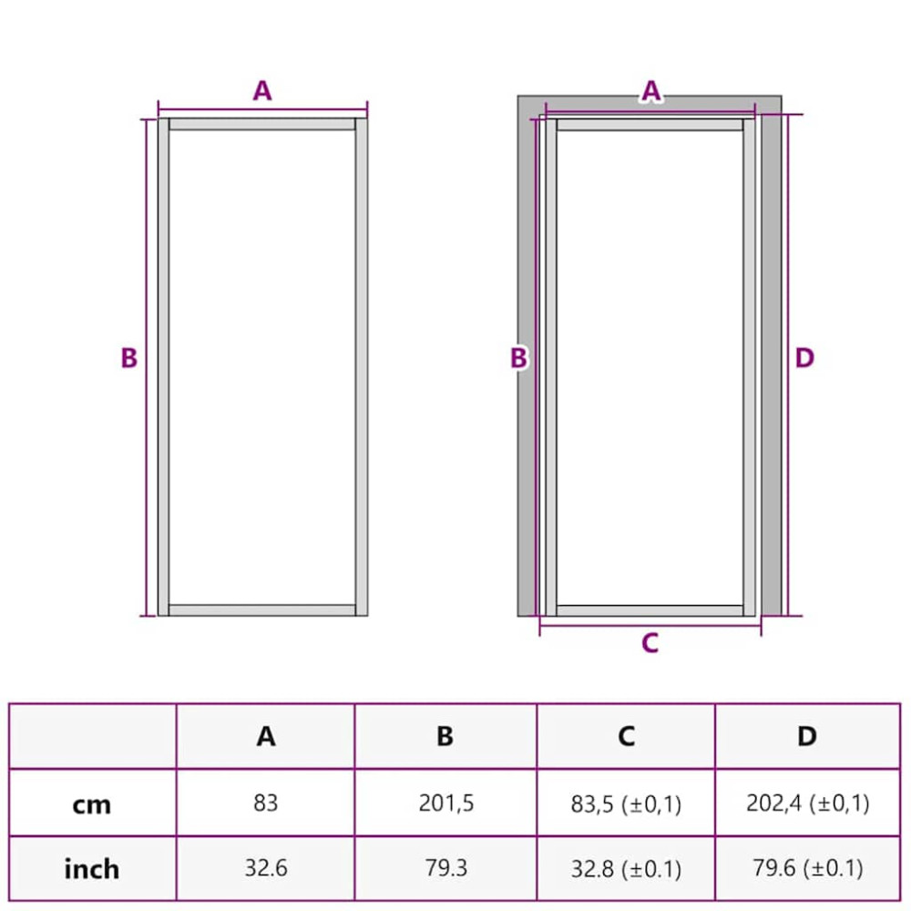 Produktbild för Hem dörr 83 x 201,5 x 3,5 cm Aluminium och Härdat Glas