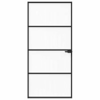 Produktbild för Hem dörr 93 x 201,5 x 3,5 cm Aluminium och Härdat Glas