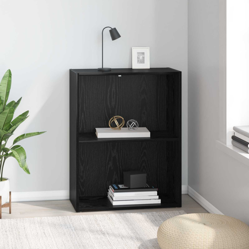 Produktbild för Hyllsystem Svart Ek 60 x 30 x 76.5 cm Konstruerat trä