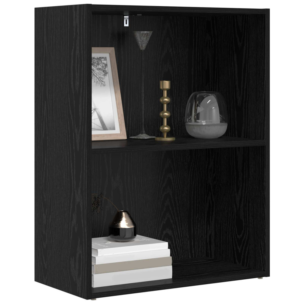 Produktbild för Hyllsystem Svart Ek 60 x 30 x 76.5 cm Konstruerat trä