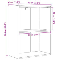 Produktbild för Hyllsystem Svart Ek 60 x 30 x 76.5 cm Konstruerat trä