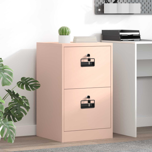 vidaXL Arkivkåp med låda Rosa 45,5 x 42 x 74,5 cm Kallvalsat Stål