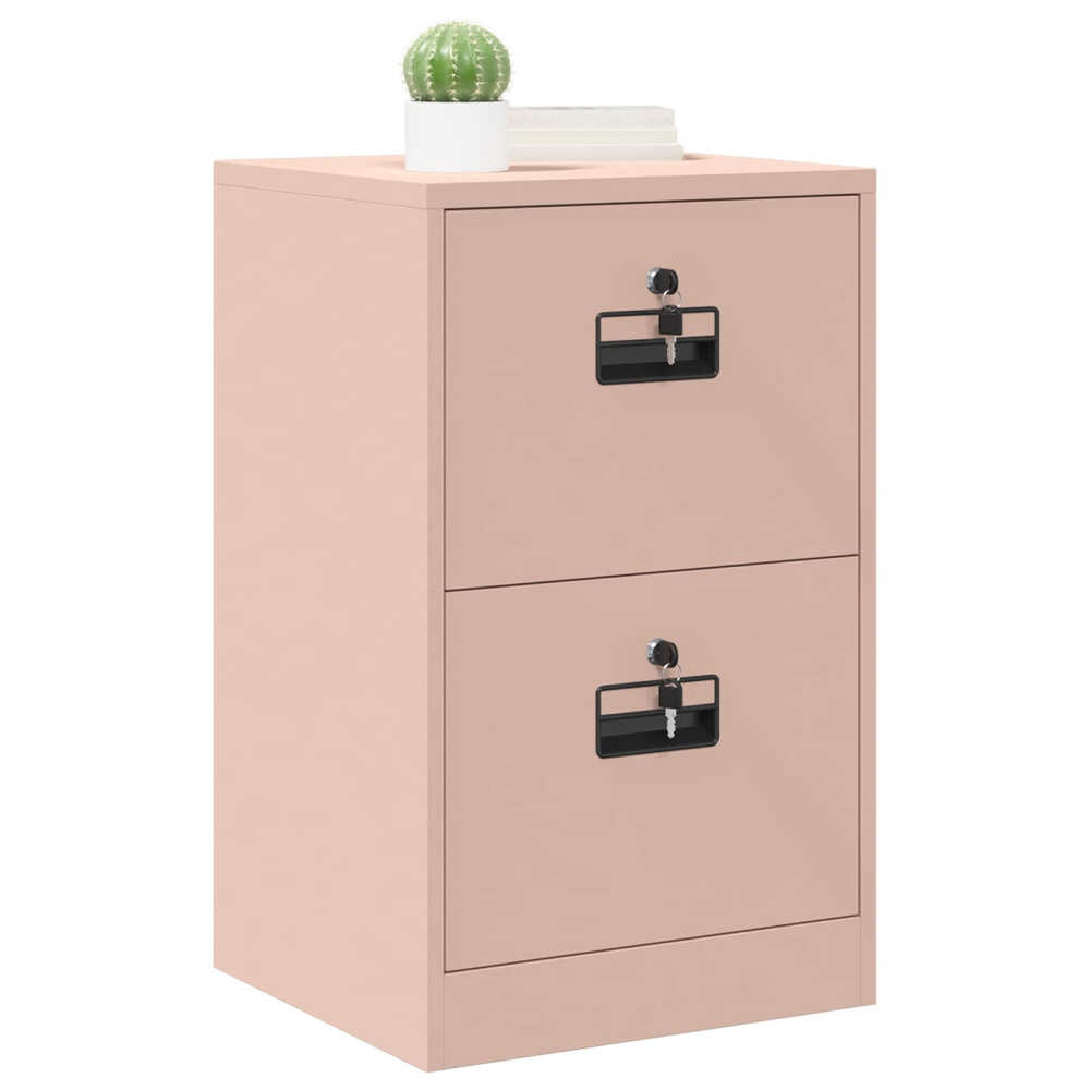 Produktbild för Arkivkåp med låda Rosa 45,5 x 42 x 74,5 cm Kallvalsat Stål