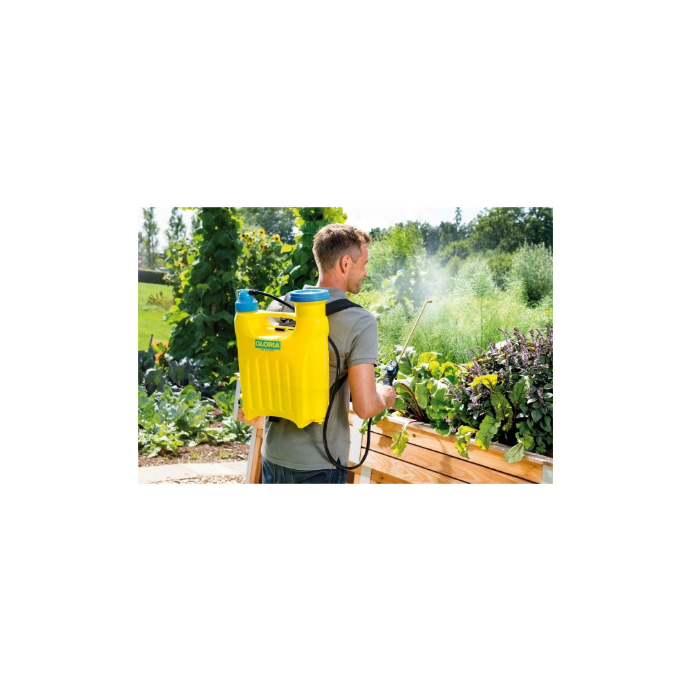 Produktbild för GLORIA Hobby 1200, Rygghängd trädgårdsspruta, 12 l, 12 l, Bl...