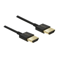 Produktbild för Delock Slim Premium - HDMI-kabel med Ethernet - 3 m