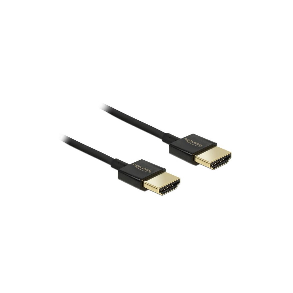 Produktbild för Delock Slim Premium - HDMI-kabel med Ethernet - 3 m
