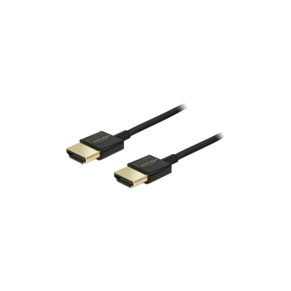 Produktbild för Delock Slim Premium - HDMI-kabel med Ethernet - 3 m