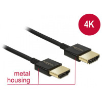 Produktbild för Delock Slim Premium - HDMI-kabel med Ethernet - 3 m