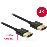 Produktbild för Delock Slim Premium - HDMI-kabel med Ethernet - 3 m