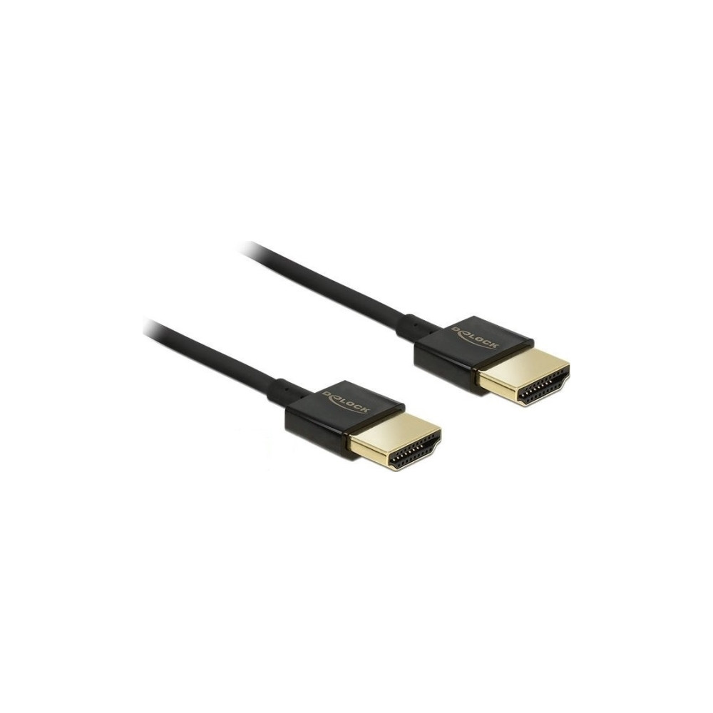 Produktbild för Delock Slim Premium - HDMI-kabel med Ethernet - 3 m