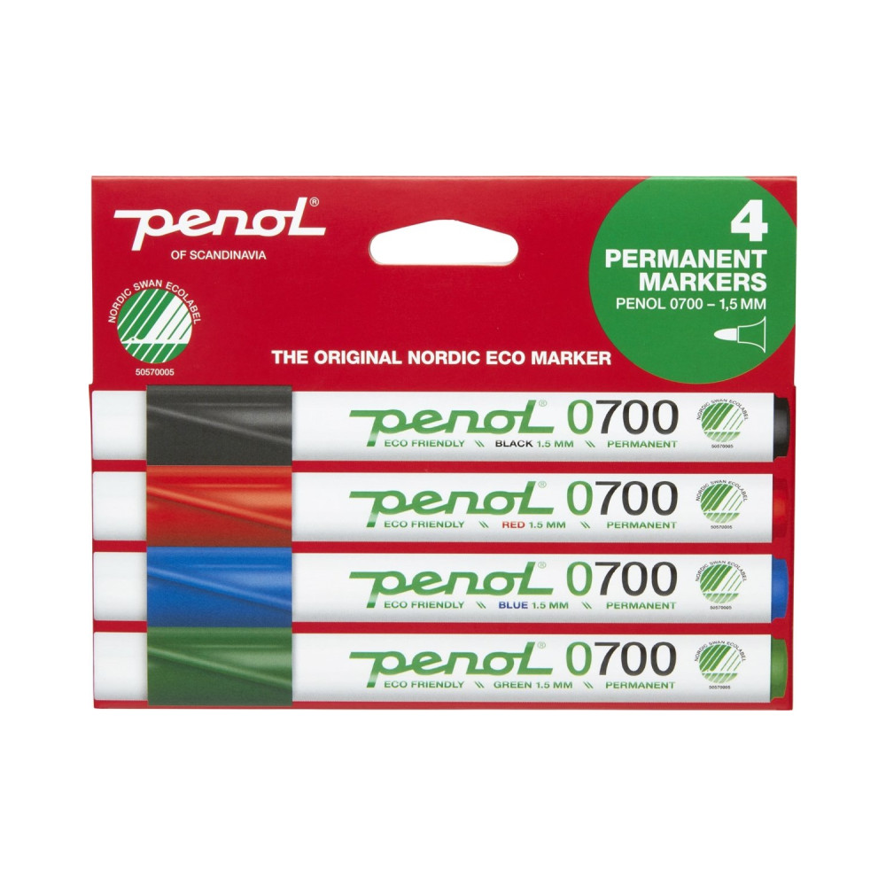 Produktbild för Marker Penol 0700 ass. färger 1,5 mm rund spets permanent