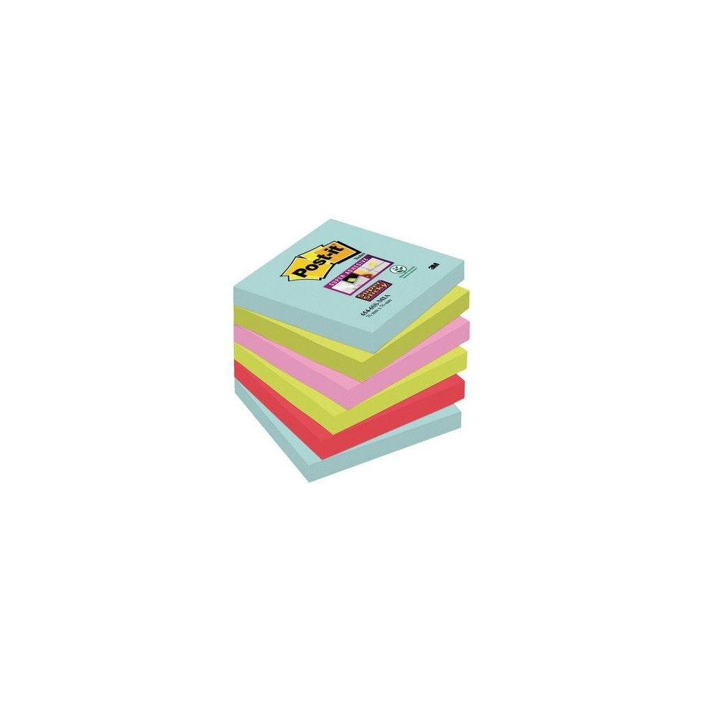 Produktbild för Post-it Super Sticky Notes Cosmic, 76mm x 76mm, 90 blad, pak...