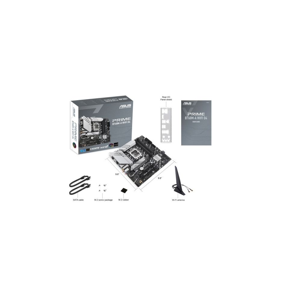 Produktbild för ASUS PRIME B760M-A WIFI D4 - moderkort - micro ATX - LGA1700-uttag - B760