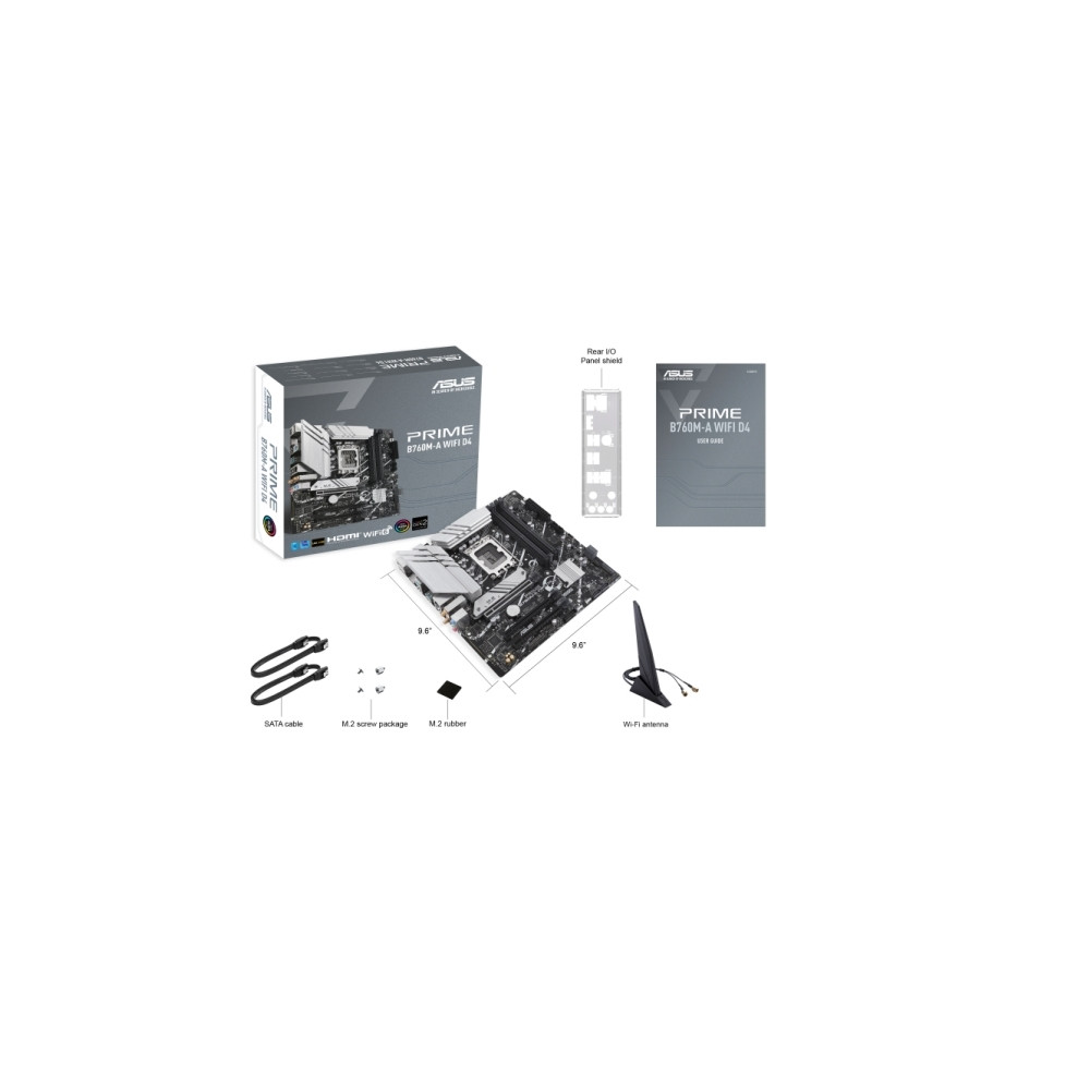 Produktbild för ASUS PRIME B760M-A WIFI D4 - moderkort - micro ATX - LGA1700-uttag - B760