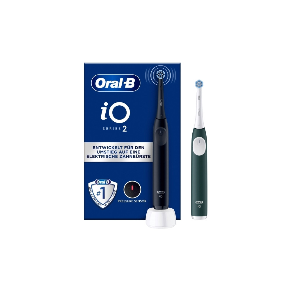 Produktbild för Oral-B iO Series 2 Night Black/ Forest Green mit 2.Handstück