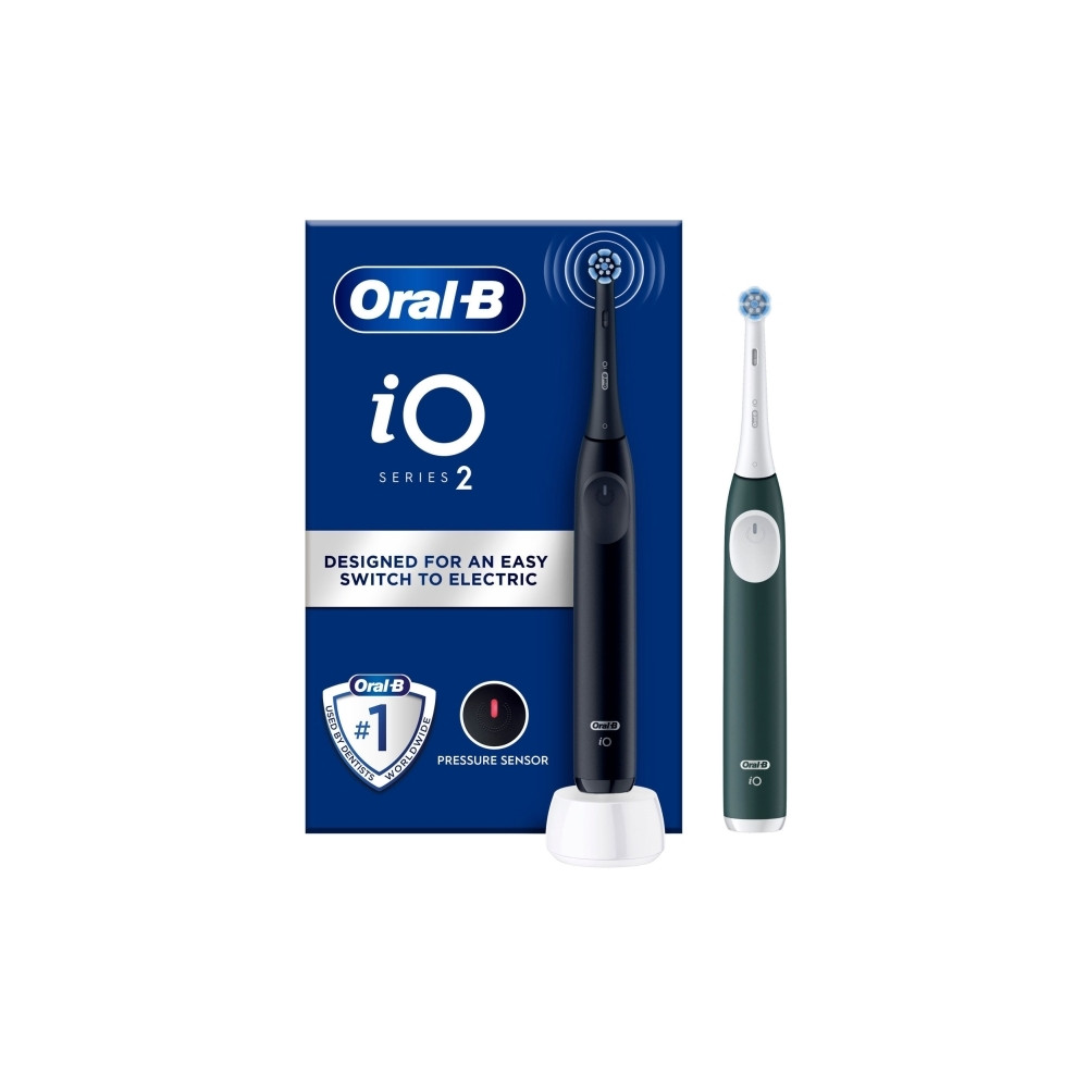 Produktbild för Oral-B iO Series 2 Night Black/ Forest Green mit 2.Handstück