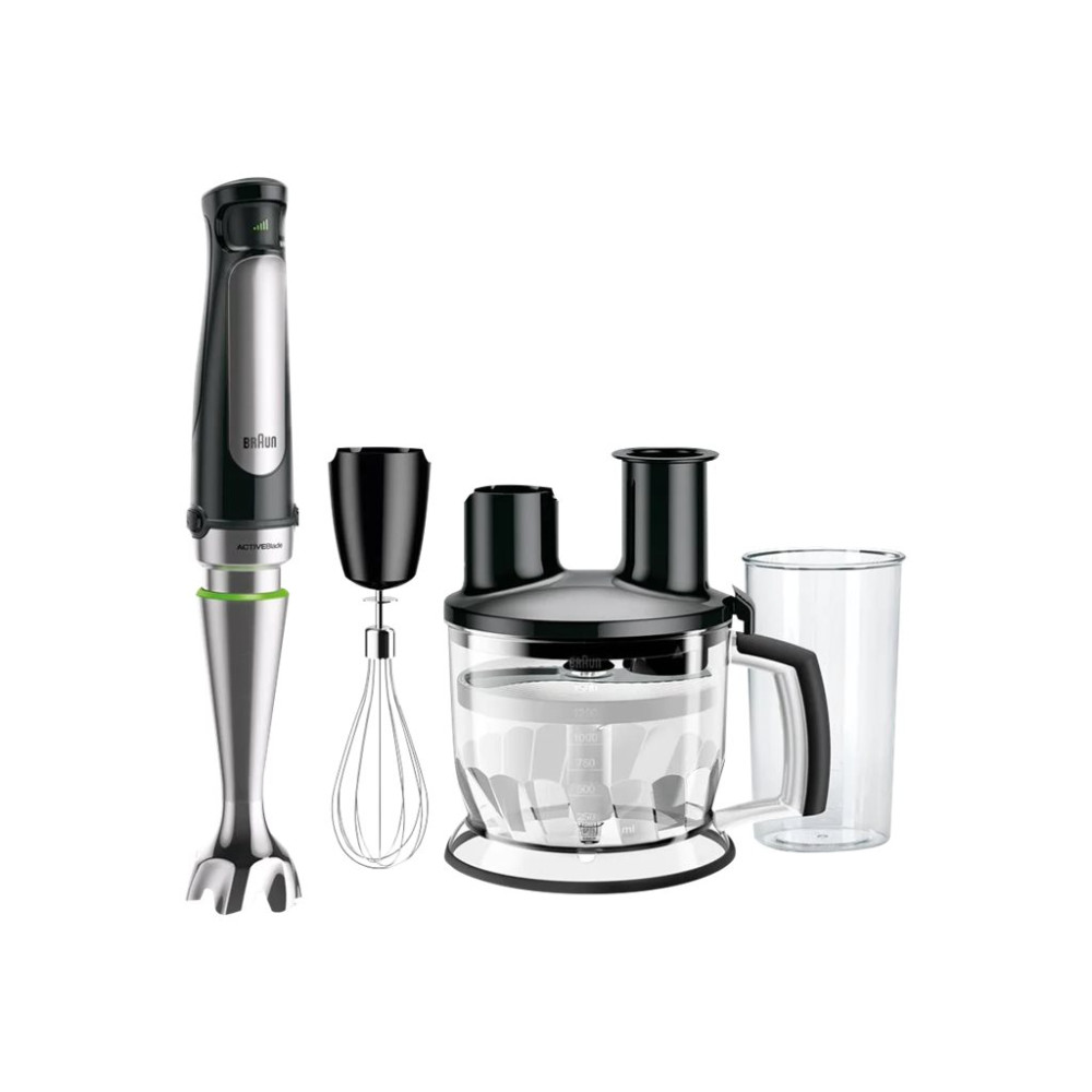 Produktbild för Braun Multiquick 7 MQ 7075X - handmixer - premiumsvart/borstat rostfritt stål