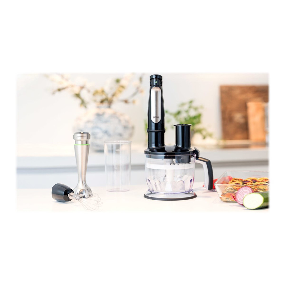 Produktbild för Braun Multiquick 7 MQ 7075X - handmixer - premiumsvart/borstat rostfritt stål