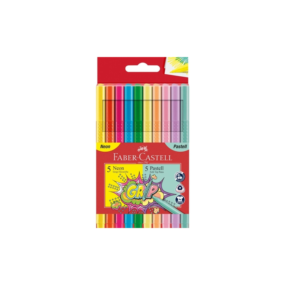 Produktbild för Faber-Castell 155312, Fin, 10 färger, Multifärg, Multifärg,...