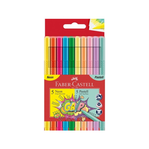 FABER-CASTELL Faber-Castell 155312, Fin, 10 färger, Multifärg, Multifärg,...