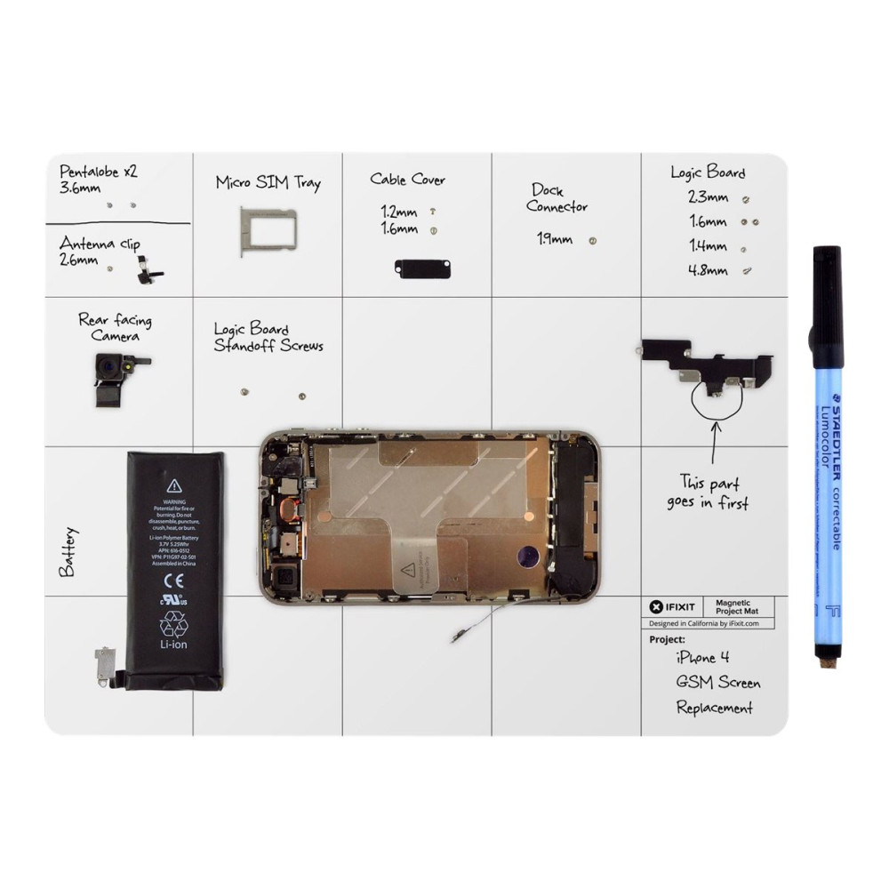 Produktbild för iFixit torraderingsbar planeringstavla - 203.2 x 254 mm