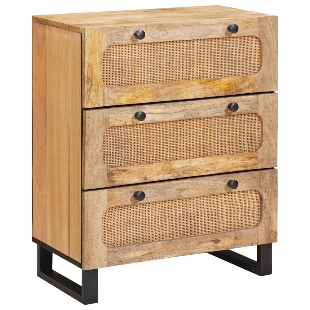 Produktbild för Sideboard 2 pcs Brun 60 x 33 x 75 cm Massivt mangoträ