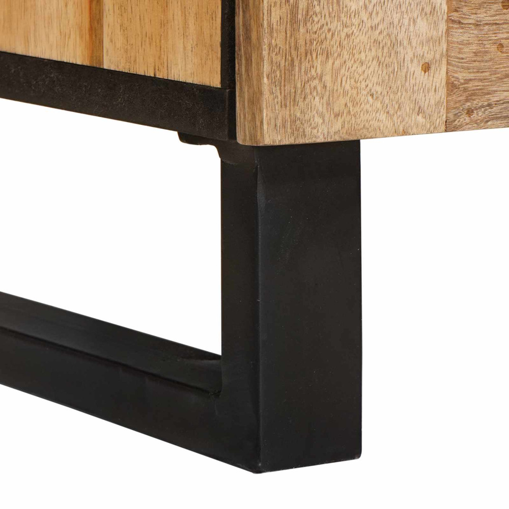 Produktbild för Sideboard 2 pcs Brun 60 x 33 x 75 cm Massivt mangoträ