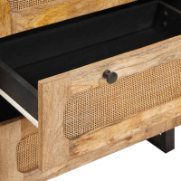 Produktbild för Sideboard 2 pcs Brun 60 x 33 x 75 cm Massivt mangoträ