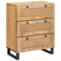 Produktbild för Sideboard 3 pcs Brun 180 x 33 x 75 cm Massivt mangoträ